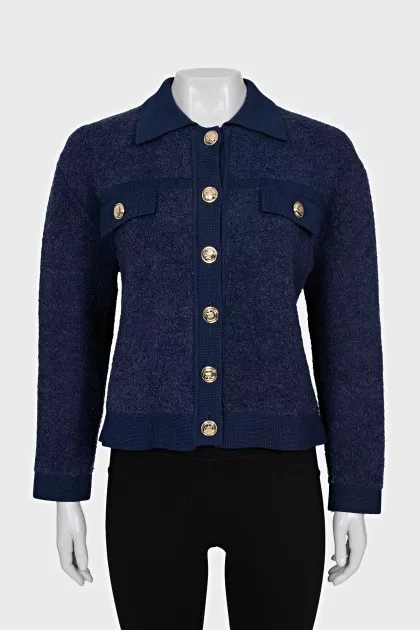 Straight cardigan with gold buttons