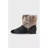 Green suede insulated boots
