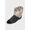 Green suede insulated boots