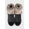 Green suede insulated boots