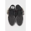 Green suede insulated boots