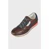 Men's brown leather sneakers