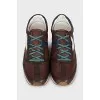 Men's brown leather sneakers
