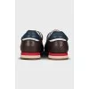 Men's brown leather sneakers