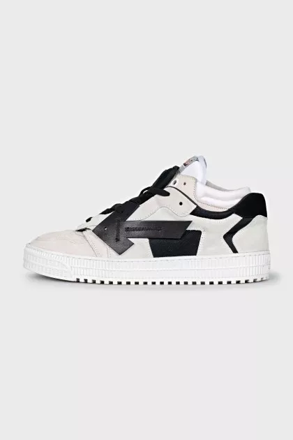 Men's suede sneakers with a signature logo