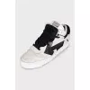 Men's suede sneakers with a signature logo