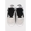 Men's suede sneakers with a signature logo