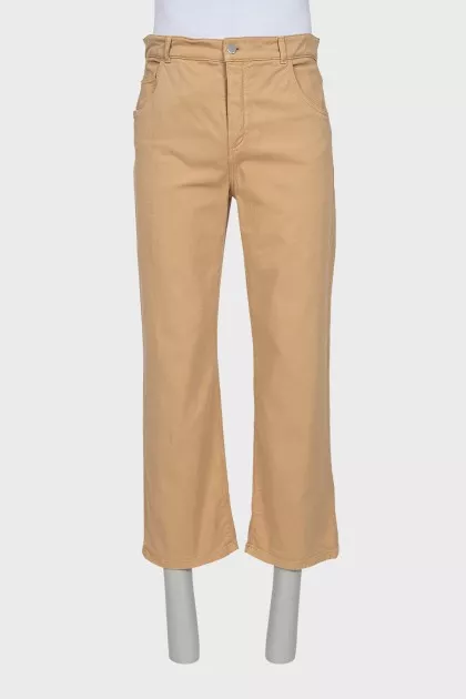 Men's brown straight-leg jeans