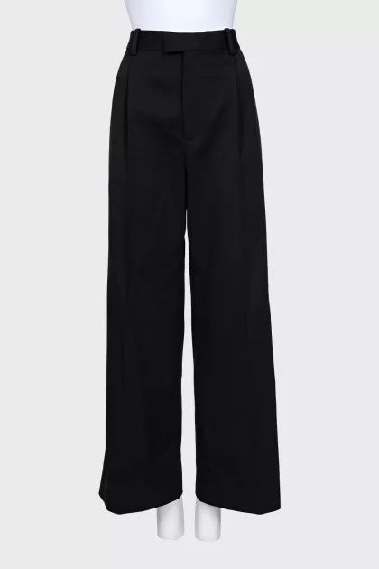 Wide-leg wool trousers