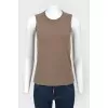 Basic brown silk top