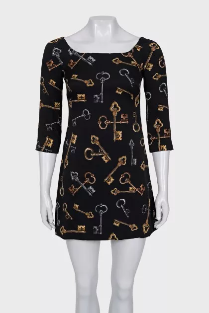 Dress with a key print