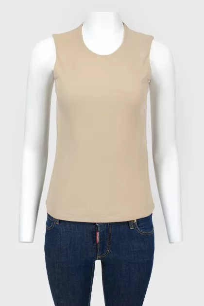 Silk basic top with wide straps
