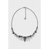 Silver necklace with crystals