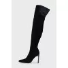 Square-toe over-the-knee boots