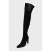 Square-toe over-the-knee boots