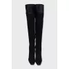 Square-toe over-the-knee boots