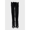 Square-toe over-the-knee boots