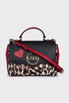 Animal print satchel