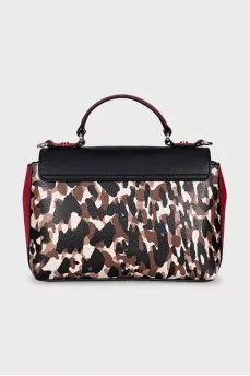 Animal print satchel