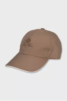 Brown cap with embroidered logo