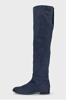 Blue suede boots