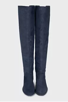 Blue suede boots