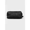 Men's woven leather cosmetic bag