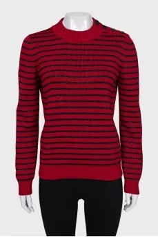 Black striped jumper with buttons