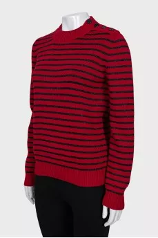 Black striped jumper with buttons