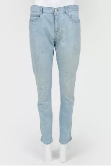 Star washed jeans with tag