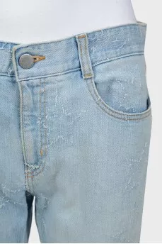 Star washed jeans with tag
