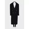 Straight wool coat with accent buttons