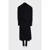 Straight wool coat with accent buttons
