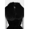Velvet vest with fur collar