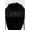 Velvet vest with fur collar