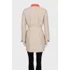 Reversible buttoned raincoat