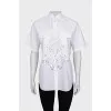 White shirt with lace inserts
