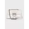 Quilted white leather bag