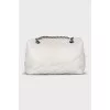 Quilted white leather bag