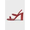Red sandals with chunky straps