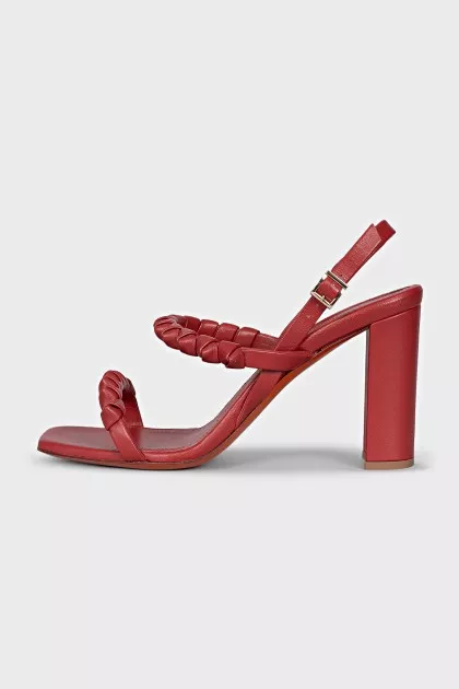 Red sandals with chunky straps