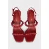 Red sandals with chunky straps