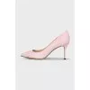 Pink leather pumps