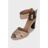 Leather sandals with a chunky buckle