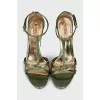 Leather sandals with crystal heels