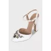 Braided sandals with crystals