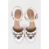 Braided sandals with crystals