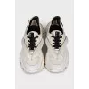 Leather sneakers with a textured sole