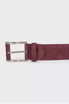 Suede belt with silver buckle