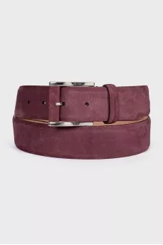 Suede belt with silver buckle